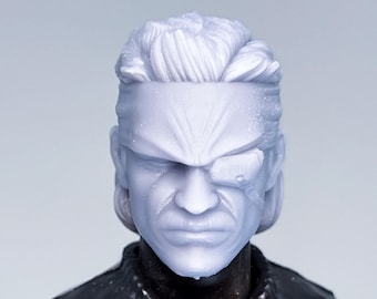 Tête sculptée sur mesure, vieil homme, serpent oprions, 1/12