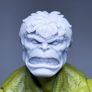 1/12 Bespoke Sculpted Head Angry Green Man Face off style