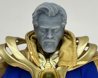 Testa scolpita su misura in scala 1/12 – Scultura di figura di stregone arcano