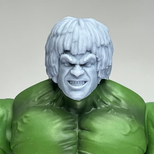 Cabeza esculpida a medida a escala 1/12: Escultura clásica de titán verde furioso