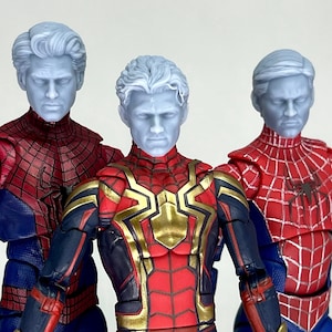 1/12 Bespoke Sculpted Head Un-Masked 3 Spider Hero pack, Garfield, Holland, maguire