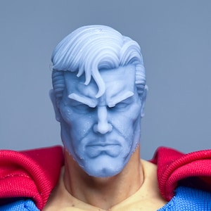 Cabeza esculpida a medida de superhéroe estilo Alex Ross, escala 1/12 1/10