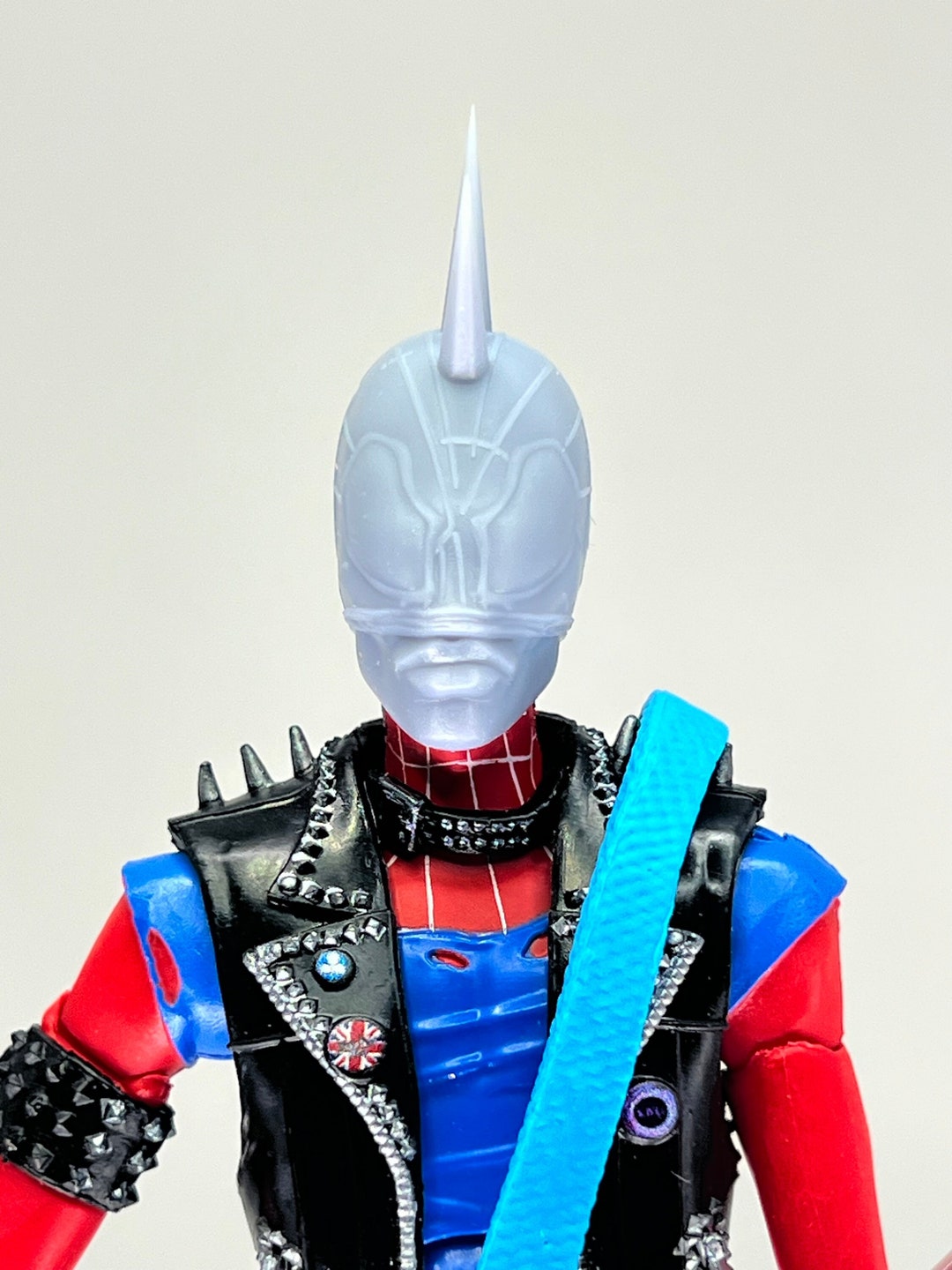 1/12 Bespoke Sculpted Head Punk Multiverse Spider Hero Half Mask - Etsy