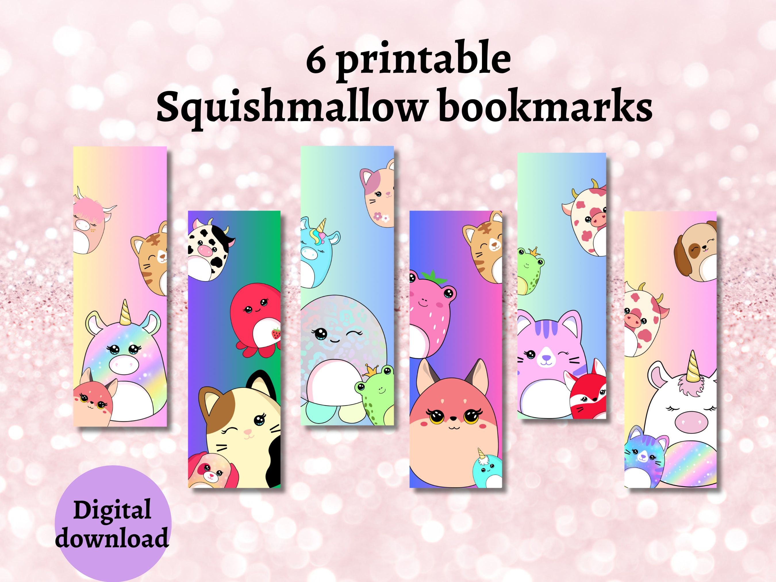 Squishmallow Bookmark, Printable Squishmallow Bookmark, Bookmark for ...