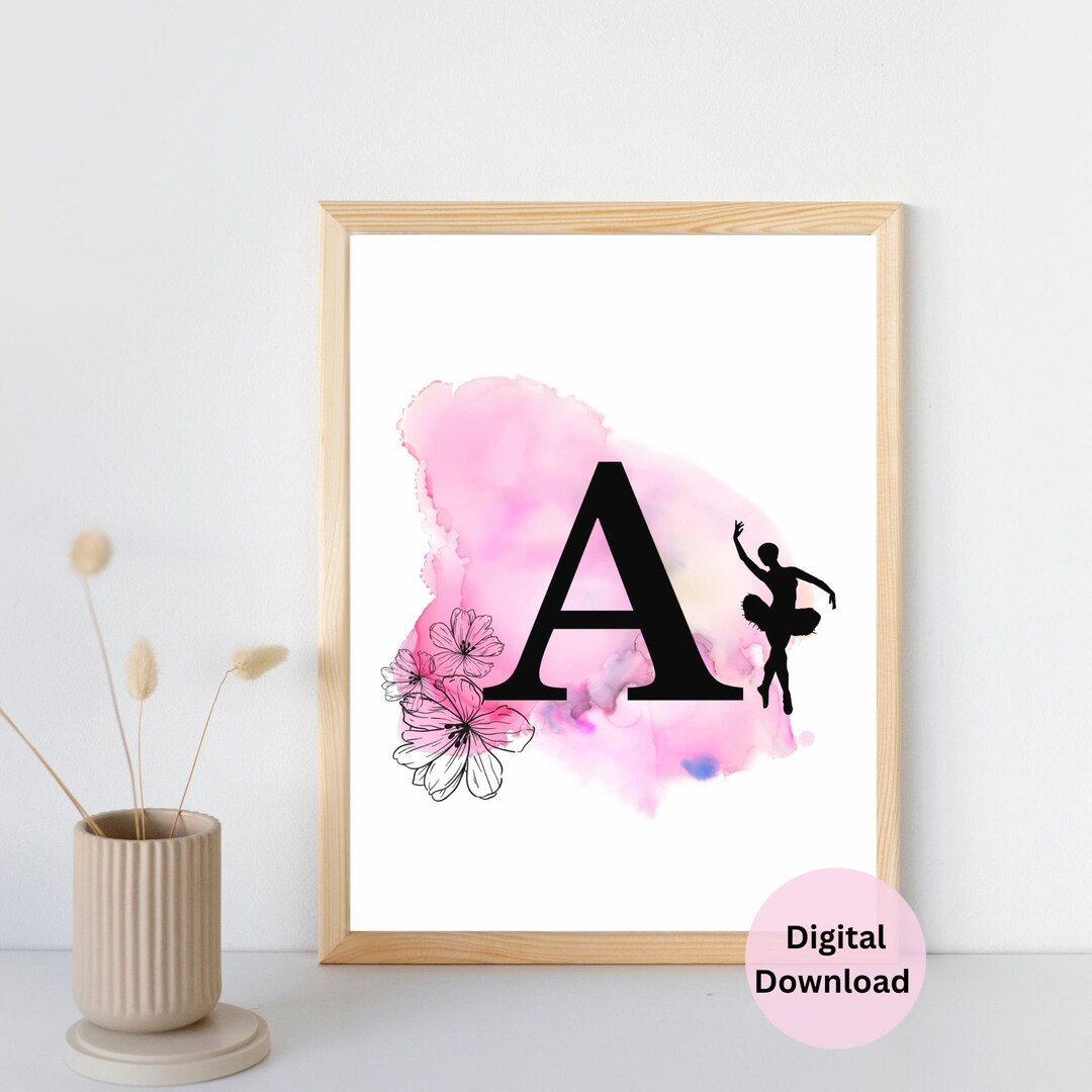 Printable Wall Art Letter A, Dance Art Letter, Letter A Wall Art Etsy