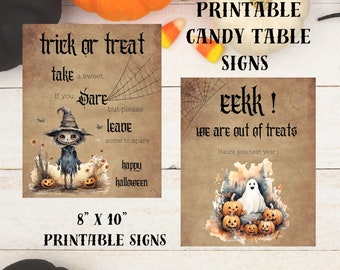 Halloween candy bowl sign printable Halloween candy bowl sign  out of candy sign, printable Halloween sign treat Halloween sign