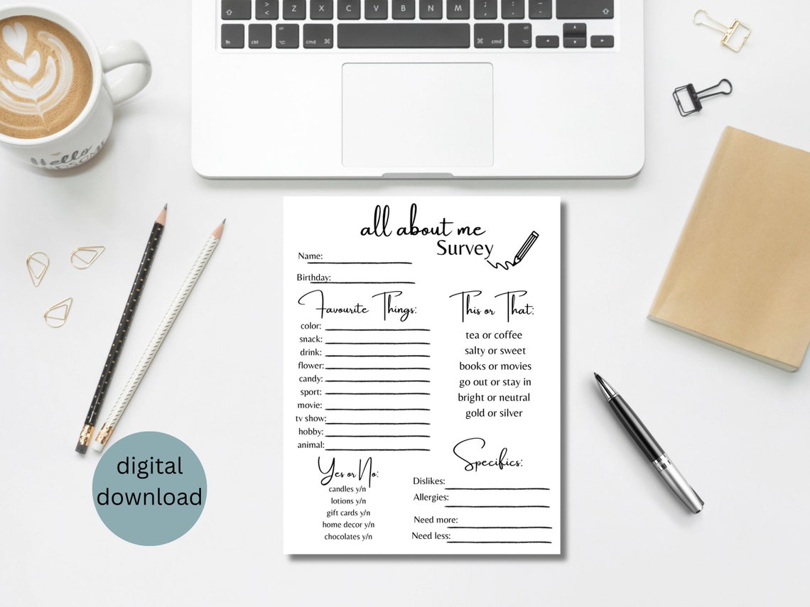 Employee Gift Questionnaire.pdf Office Questionnaire Printable Gift Exchange Ideas Work Party Printable ...