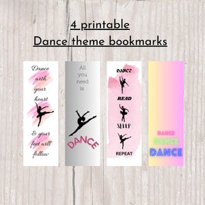 Printable bookmark dance bookmark printable ballet bookmark kids gift tag dance teacher bookmark gift dancers quote bookmarks affirmation