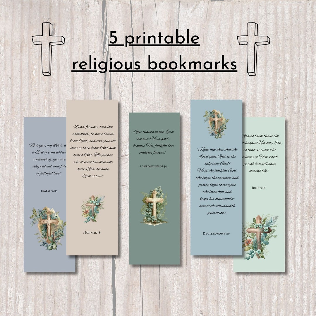 Religious Bookmarks Catholic Bookmarks Bookmark With Cross Etsy