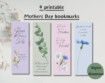 Mothers Day bookmark printable teacher appreciation gift Mothers Day gift tag bookmark for mum gift for mom printable bookmark
