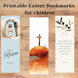 Easter religious bookmarks, catholic bookmarks, bookmark for kids, printable bible bookmark, printable bookmarks Christian, bookmark for kid