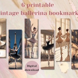 Dance bookmark printable ballet bookmark for kids dance teacher bookmark gift vintage ballerina bookmark dance print dance gifts