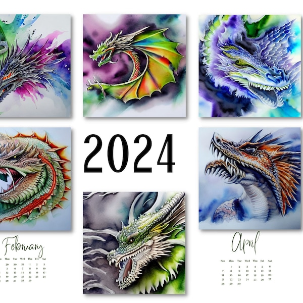 2024 Dragon Calendar Etsy