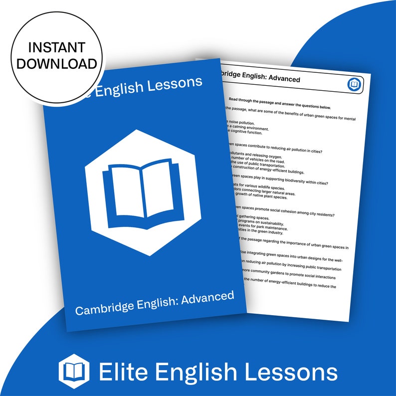 Elite English Lesson Printable PDF CAE Lesson Plan: the Impact of ...