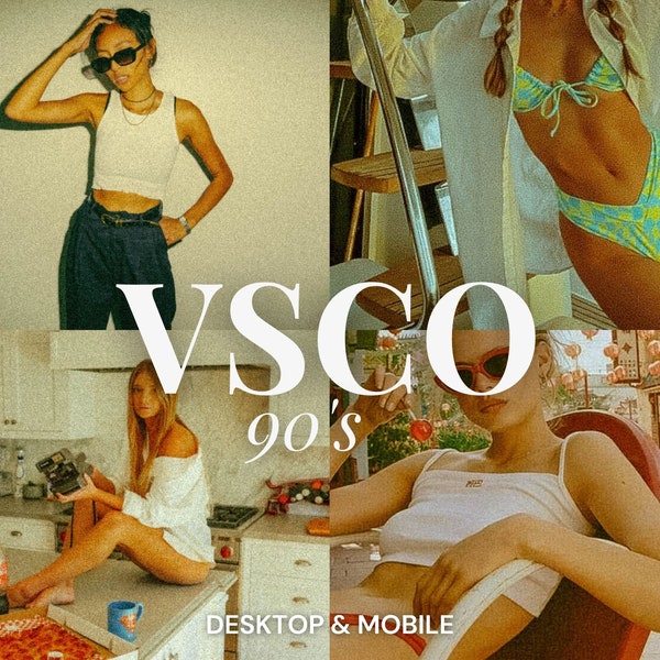 10 VSCO PRESETS 90's FILM Vintage Lightroom Mobile & Desktop Presets, Instagram Presets, Film Preset, Analog 35 mm Presets Film Aesthetic