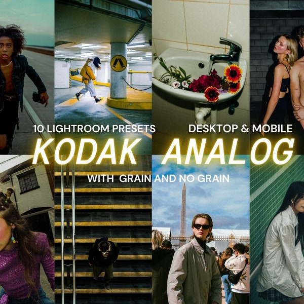 10 KODAK presets KODAK Analog GRAIN vintage presets, Lightroom Mobile & Desktop Presets, Instagram Film Preset Analog 35 mm Presets