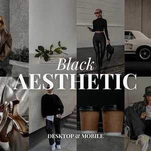 12 BLACK AESTHETIC Lightroom mobile & desktop Presets, Blogger presets for influencer Presets, Minimal instagram filter aesthetic presets lr