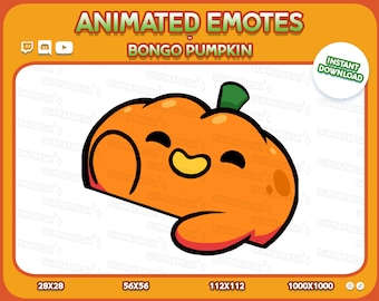 Animated Bongo Pumpkin Halloween Spooky Emote: Twitch, Discord, YouTube (Digital Download)