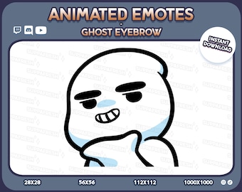 Animated Cheeky Ghost Eyebrow Alert Spooky Halloween Emote: Twitch, Discord, YouTube (Digital Download)