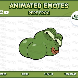 Geanimeerde PEPE FROG Emotes hoge kwaliteit "TWERK" - Twitch, Discord, Youtube, Slack - Digitaal getekend