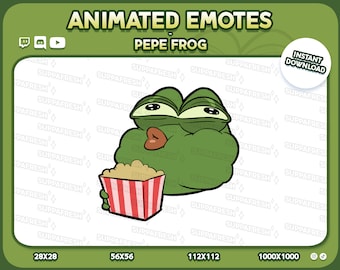 Animated PEPE FROG Emotes High Quality "EATING" - Twitch, Discord, Youtube, Slack - Digital drawn