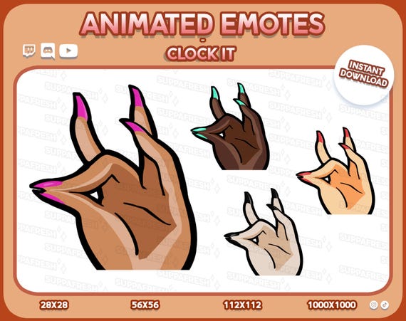 Animated Clock it Tap Fingers Meme Emote: Twitch, Discord, YouTube (Digital Download)