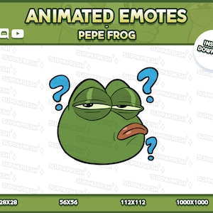 Animierte PEPE FROG Emotes Hohe Qualität "WHUT?" - Twitch, Discord, Youtube, Slack - Digital gezeichnet