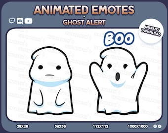Animated Ghost Boo Alert Spooky Halloween Emote: Twitch, Discord, YouTube (Digital Download)