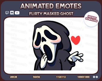 Animated Chibi Shy Masked Ghost Emote: Twitch, Discord, YouTube (Digital Download)