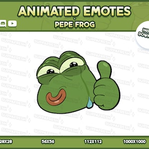 Animierte PEPE FROSCH Emotes High Quality ""GG"" - Twitch, Discord, Youtube, Slack - Digital gezeichnet."