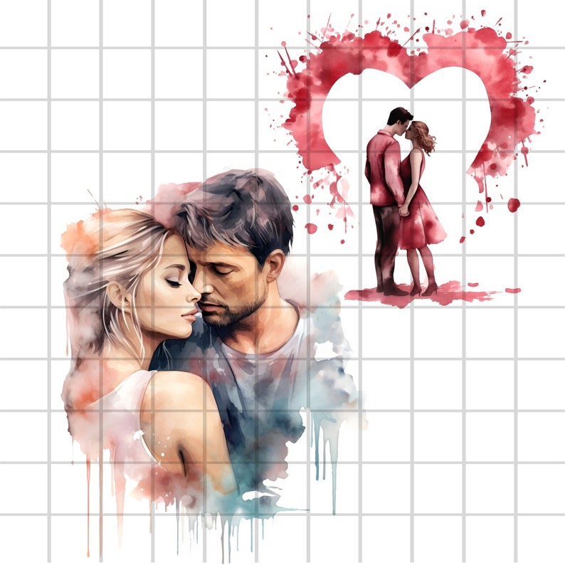 Love Couple Clipart, Love Clipart, 10 Pngs , Instant Download