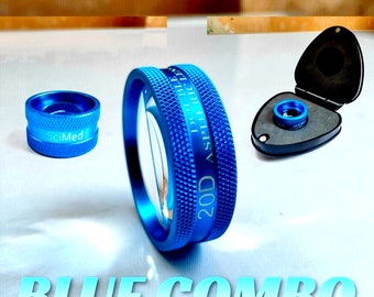 Handmade Volk Lens Combo: 20D 78D 90D Non Contact Slit Lamp Lens BLUE