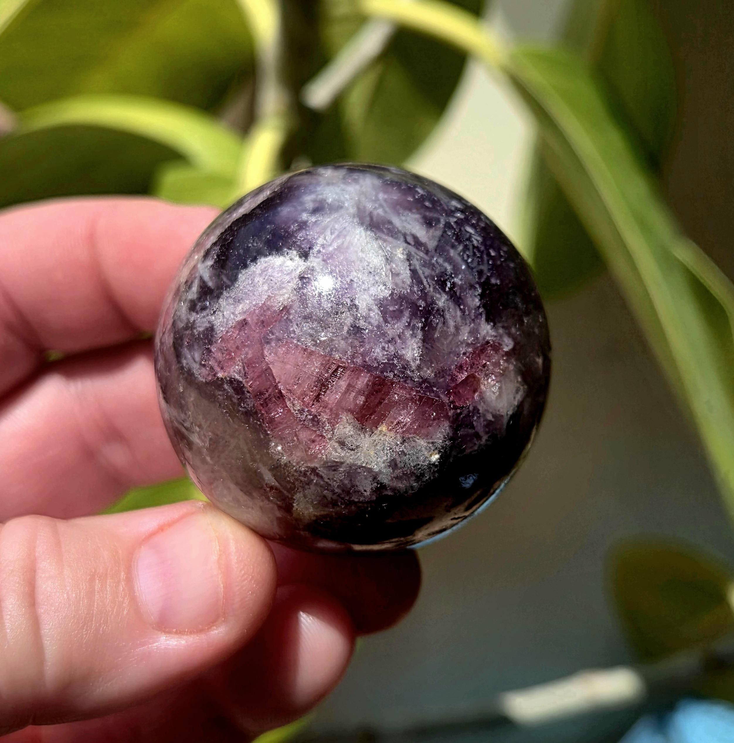 45 Mm Sparkling Unicorn Stone Sphere! Unicorn Stone Sphere. Pink