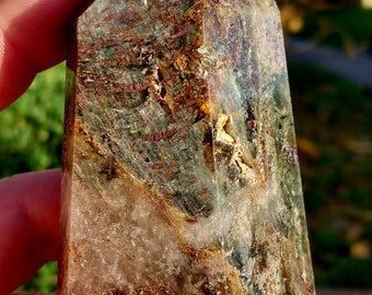 Rare Natural Large Included Garden Green+brown Phantom