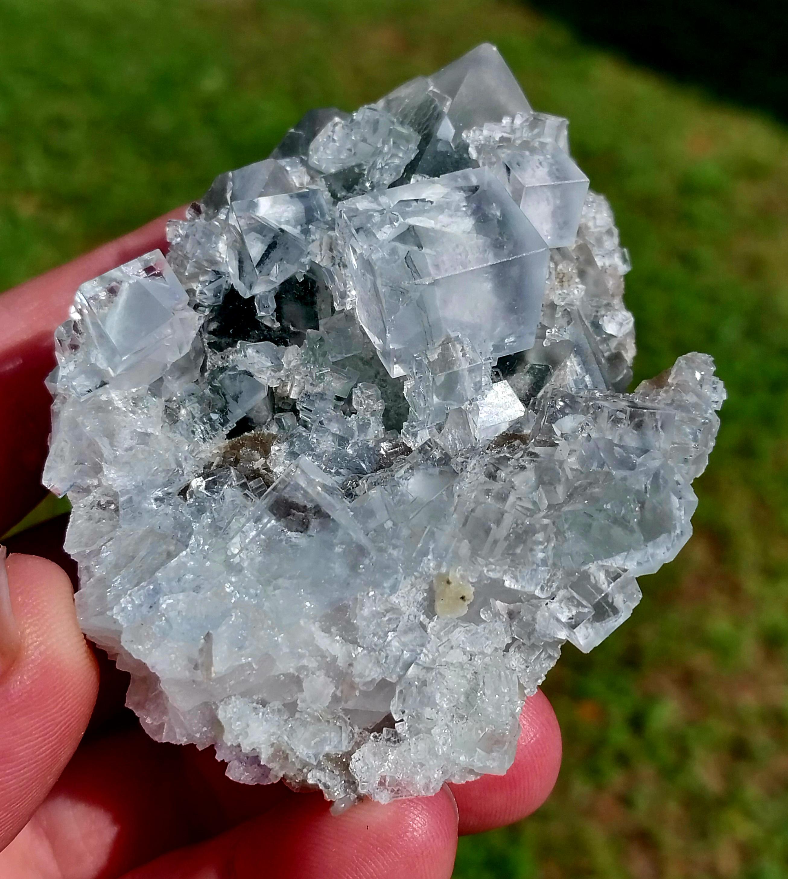 Amazing High Quality Icy Cubic Fluorite on Octahedral Fluorite Specimen ...