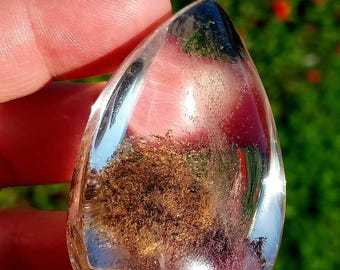 Gorgeous Mixed Lodolite Garden Quartz Teardrop Freeform! Teardrop Freeform. Phantom Quartz. Garden Quartz Freeform. Lodolite Freeform.