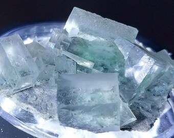 Amazing High Quality Super Clear Icy Green Cubic Fluorite On Matrix. Inner Mongolia, China. Yindu Mine. Green Fluorite. Rare Fluorite.