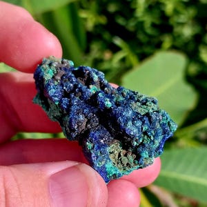 Blue Azurite with Malachite Specimen. Mineral Specimen. Malachite Specimen. Azurite Specimen. Fibrous Malachite. Azurite with Malachite.