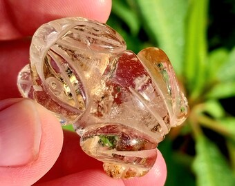 Amazingly Clear Garden Quartz Lodolite Frog Carving! Lodolite Frog. Lodolite Quartz. Phantom Quartz. Garden Quartz Frog. Ghost Quartz Frog.