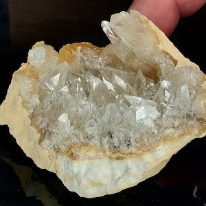 Super Sparkly White Dog Tooth Calcite Specimen. Dogtooth Calcite. Dogtooth Calcite on Matrix. Druzy Calcite Specimen. Crystal Specimen.