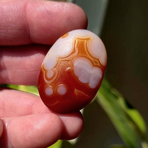 Pretty Gobi Eye Agate Palmstone! Gobi Eye Agate Stone. Colorful Gobi Eye Agate. Red Gobi Eye Agate. Agate Palmstone. Rare Palmstone.