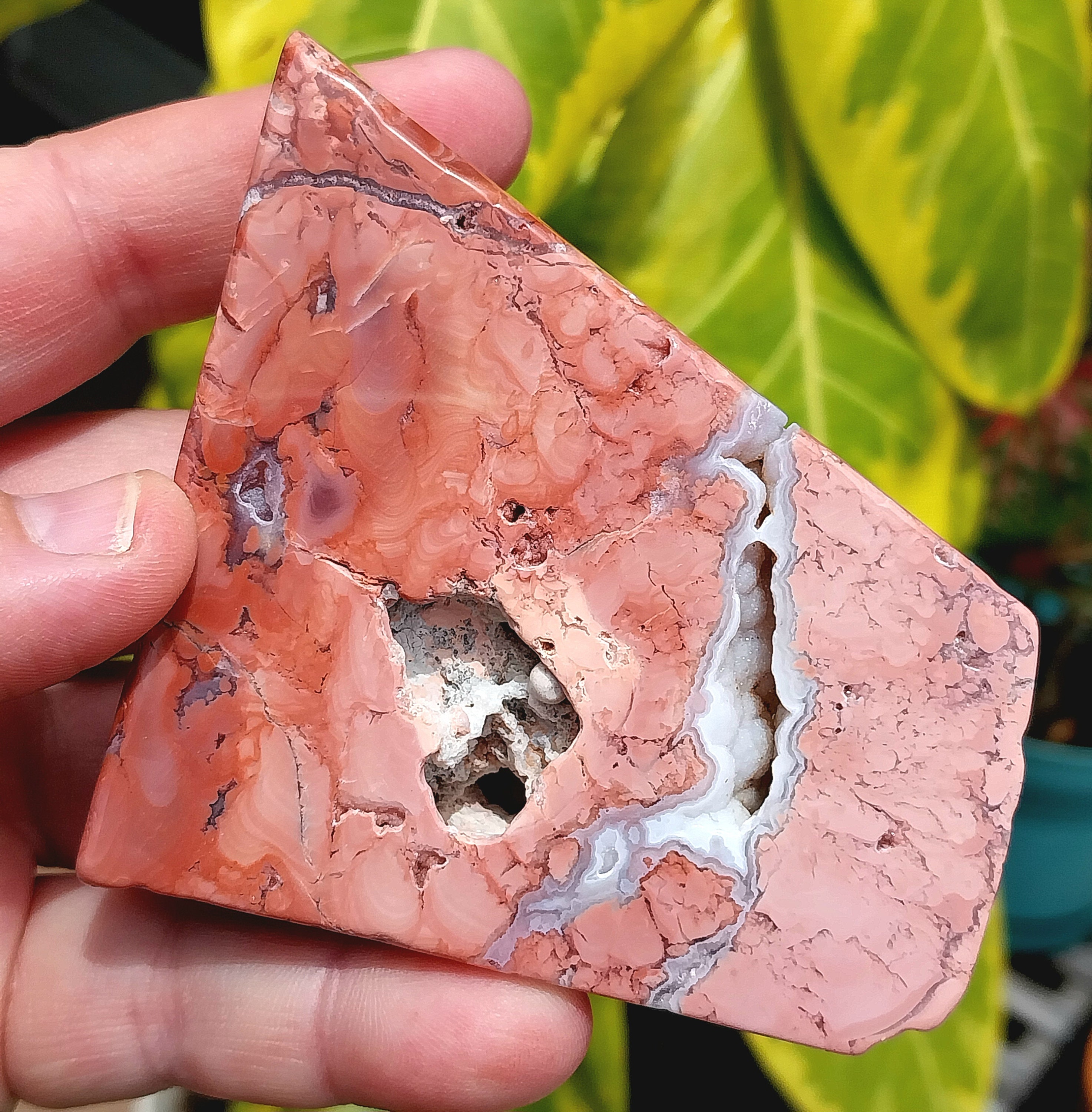 Druzy Beautiful Cotton Candy Pink Agate Freeform. Pink Agate