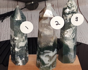 High Quality Druzy Mossagate Tower-- You Choose! Moss Agate Tower. Yellow Moss Agate Tower. Green Agate Tower. Agate Tower. Sugar Druzy.