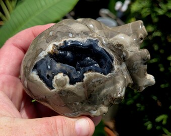 Highly UV Reactive Volcano Agate Human Heart! Agate Heart. Volcano Agate Heart. Crystal Heart. UV Reactive Crystal. Banded Agate Heart.