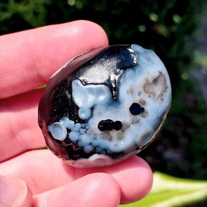 Fantastic Black Gobi Eye Agate Palmstone! Gobi Eye Agate Stone. Colorful Gobi Eye Agate. Black Gobi Eye Agate. Agate Palmstone. Palmstone.