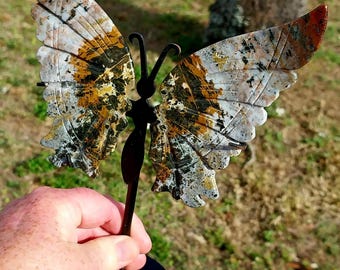 Amazing Quality Ocean Jasper Butterfly Wings! Vein Jasper. Crystal Wings. Jasper Freeform. Ocean Jasper Wings. Crystal Butterfly Wings.