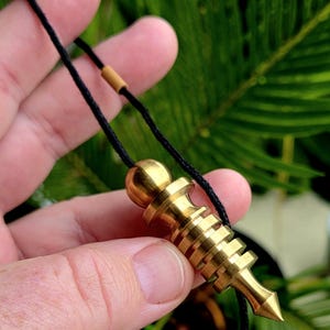4 Ring Chambered Brass Egyptian Dousing Pendulum. Healing Pendulum. Reiki Pendulum. Isis Pendulum. Dousing Pendulum. Spiritual Healing.