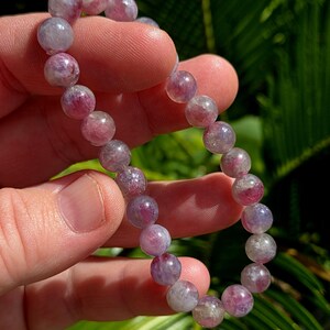 7.5 mm Sparkling Unicorn Stone Beaded  Bracelet! Unicorn Stone Bracelet. Lepidolite Smoky Quartz. Unicorn Stone. Crystal Jewelry Bracelet.