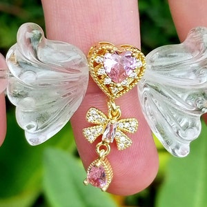 Handmade Quartz Beaded Angel Wing Bracelet. Rose Quartz Bracelet ...