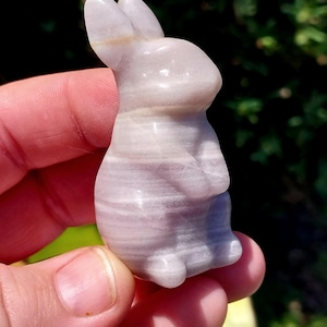 Banded Pastel Fluorite Bunny Carving. Fluorite Bunny. Crystal Rabbit Carving. Crystal Bun Carving. Purple Fluorite Bunny. Bunny Crystal.